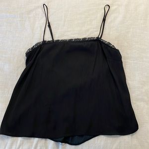 Black open back tank top